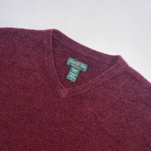 David Taylor Mens Burgundy V-Neck Argyle Diamond Knit Sweater Large 814203010984